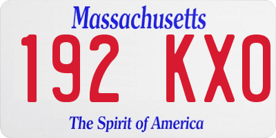 MA license plate 192KX0