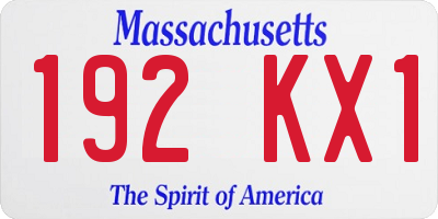 MA license plate 192KX1