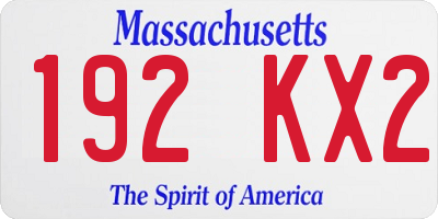 MA license plate 192KX2