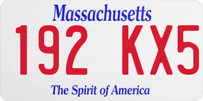 MA license plate 192KX5