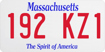MA license plate 192KZ1