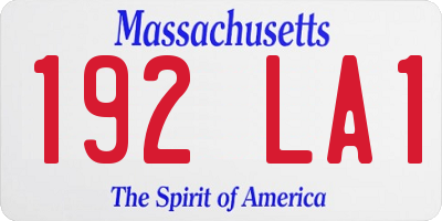 MA license plate 192LA1