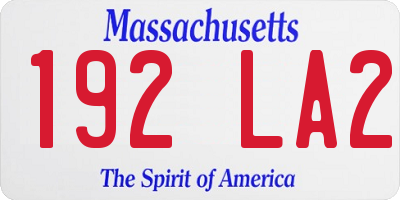 MA license plate 192LA2
