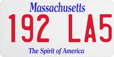 MA license plate 192LA5