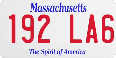 MA license plate 192LA6