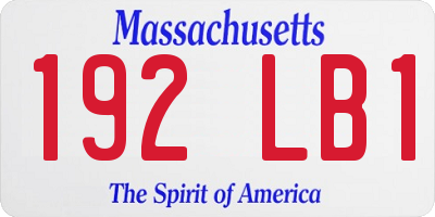 MA license plate 192LB1