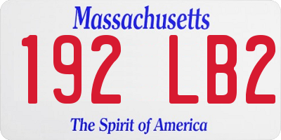 MA license plate 192LB2
