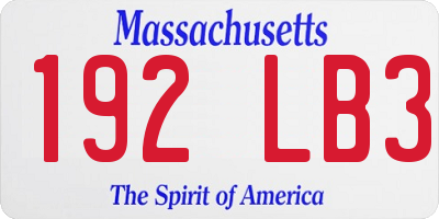 MA license plate 192LB3
