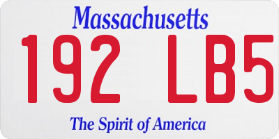 MA license plate 192LB5