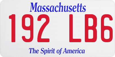 MA license plate 192LB6