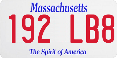 MA license plate 192LB8