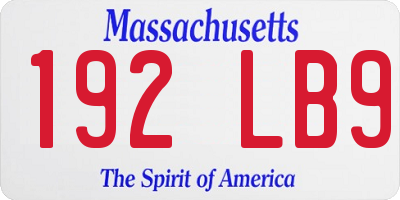 MA license plate 192LB9