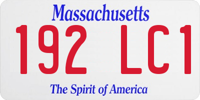 MA license plate 192LC1