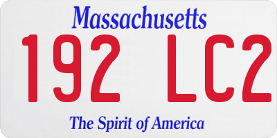 MA license plate 192LC2