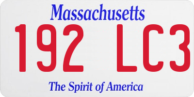 MA license plate 192LC3