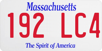 MA license plate 192LC4