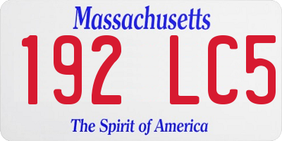 MA license plate 192LC5