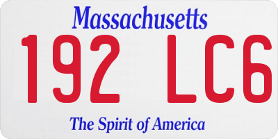 MA license plate 192LC6