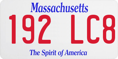 MA license plate 192LC8