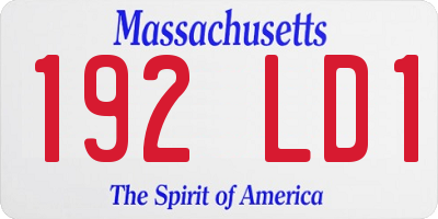 MA license plate 192LD1