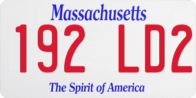 MA license plate 192LD2