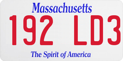 MA license plate 192LD3