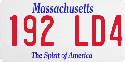 MA license plate 192LD4