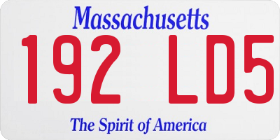 MA license plate 192LD5