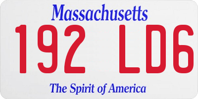MA license plate 192LD6