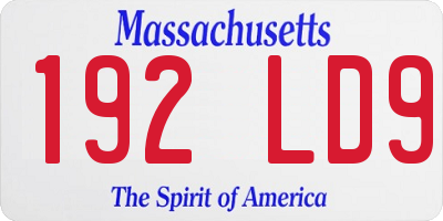 MA license plate 192LD9