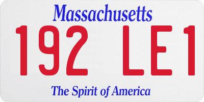 MA license plate 192LE1