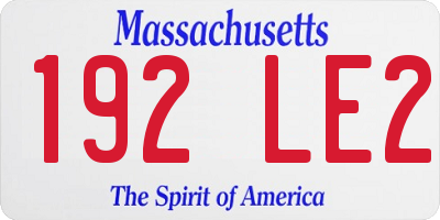 MA license plate 192LE2