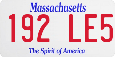 MA license plate 192LE5