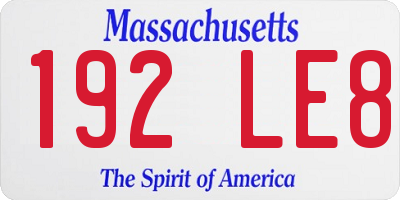 MA license plate 192LE8