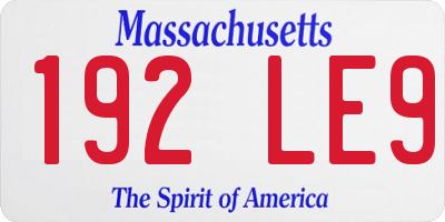 MA license plate 192LE9