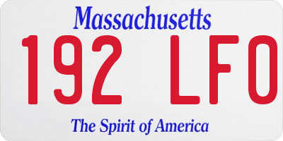 MA license plate 192LF0