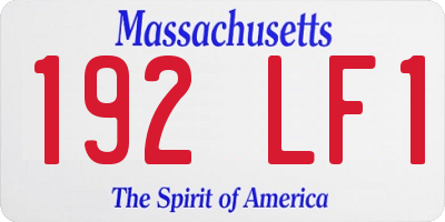 MA license plate 192LF1