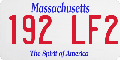 MA license plate 192LF2