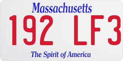 MA license plate 192LF3