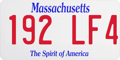 MA license plate 192LF4