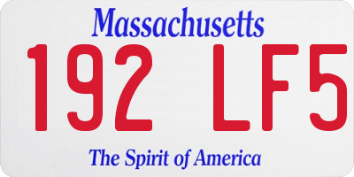 MA license plate 192LF5