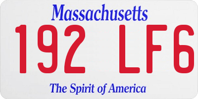 MA license plate 192LF6