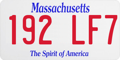 MA license plate 192LF7