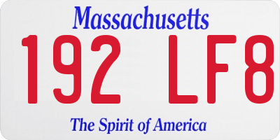 MA license plate 192LF8
