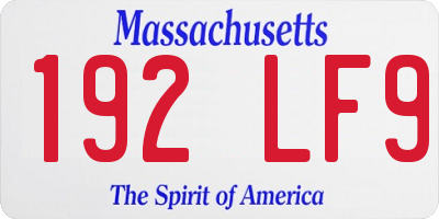 MA license plate 192LF9