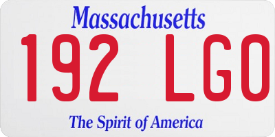 MA license plate 192LG0