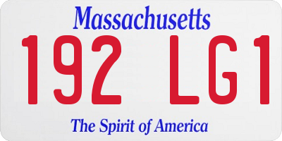 MA license plate 192LG1