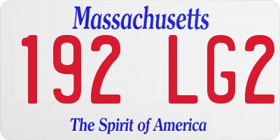 MA license plate 192LG2