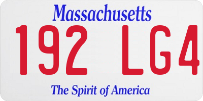 MA license plate 192LG4