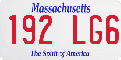MA license plate 192LG6
